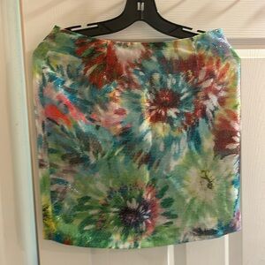 Multi color sparkling women’s short mini skirt